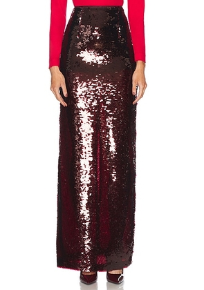 ILA Gigi Long Skirt in Burgundy Sequin - Burgundy. Size 40 (also in ).