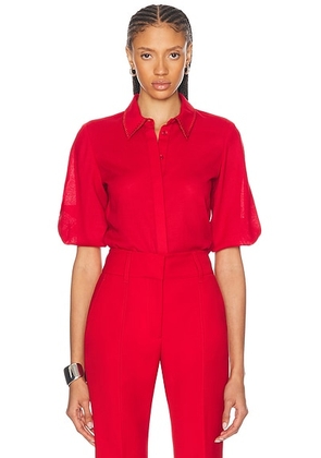 Gabriela Hearst Hadley Top in Scarlet Red - Red. Size 38 (also in 36, 40).