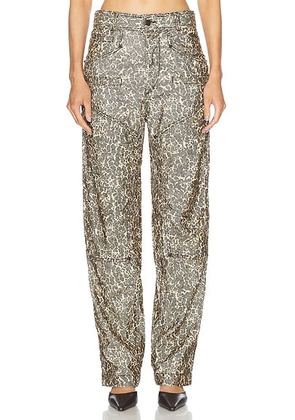 Isabel Marant Emmy Baggy Jeans in Leopard - Brown. Size 40 (also in 36).