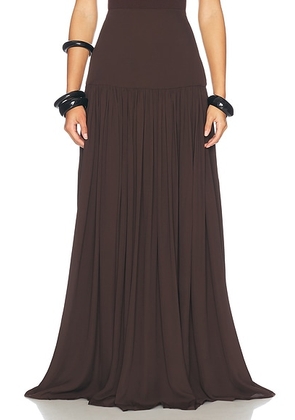 Helsa Diaphanous Maxi Skirt in Coffee - Brown. Size XXS (also in XS).