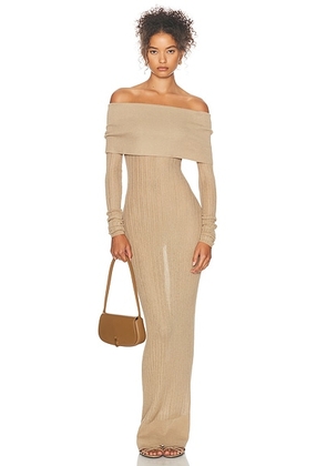 Helsa Justin Maxi Dress in Beige - Beige. Size XL (also in M, L).