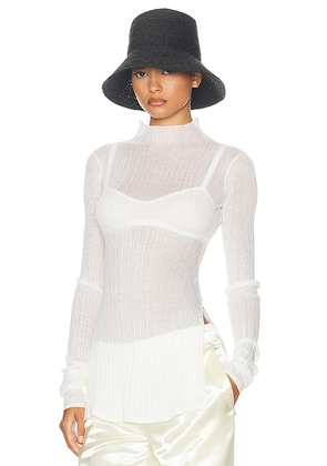 Helsa Justin Knit Top in Optic White - White. Size S (also in M, L).