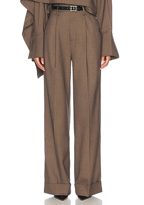 Helsa The Paperbag Trouser in Cocoa Melange - Brown. Size XS (also in S).