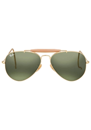 Ray Ban Outdoorsman Green Classic G-15 Aviator Unisex Sunglasses RB3030 L0216 58