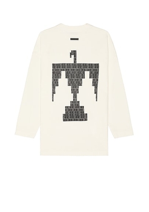 Fear of God Long Sleeve Logo And Thunderbird Tee in Cream - Cream. Size M (also in XL/1X, XXL/2X, L).