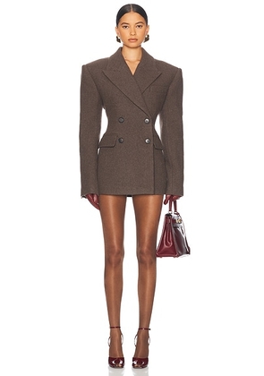 Helsa Italian Wool Blend Blazer in Cocoa - Brown. Size S (also in XS, XXS).