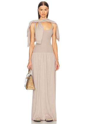 Helsa Maddison Maxi Knit Dress in Taupe - Taupe. Size M (also in S, L, XL).