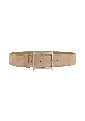 Helsa Logo Belt in Taupe Suede - Taupe. Size S (also in XS).