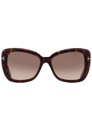 Tom Ford Maeve Brown Gradient Butterfly Ladies Sunglasses FT1008 52F 55