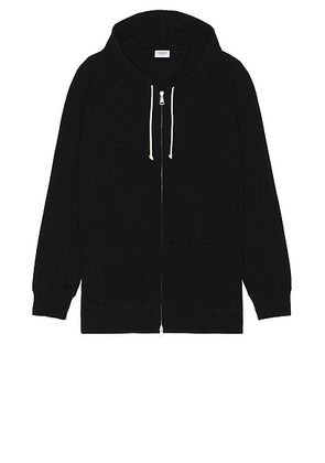 Ghiaia Cashmere Hoodie Full Zip in Black - Black. Size M (also in S, L, XL/1X).