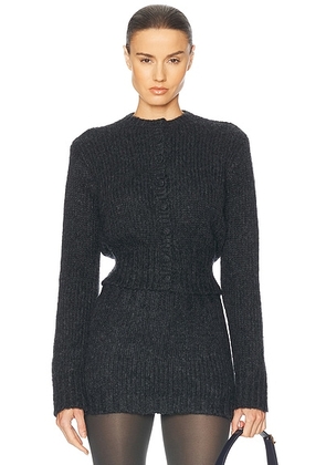 Helsa Annabelle Cardigan in Dark Heather Grey - Charcoal. Size M (also in S, L).