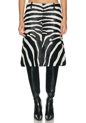 JACQUEMUS La Jupe Tozzi in Black & White Zebra - Black. Size 38 (also in 40).
