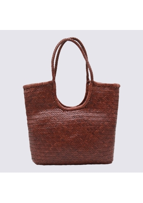 Dragon Diffusion Brown Leather Diagonal Totes