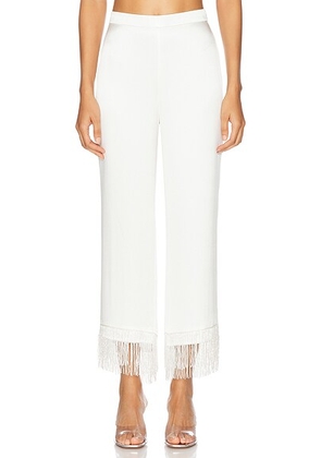 Fleur du mal X Galia Lahav Beaded Fringe Silk Pant in Ivory - Ivory. Size S (also in L, XS).