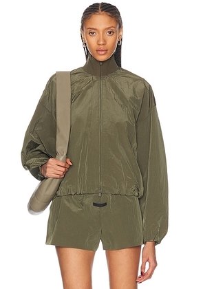 Fear of God ESSENTIALS Track Jacket in Military - Green. Size XS (also in ).