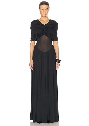 Helsa Philomena Jersey Dress in Black - Black. Size L (also in M, S, XS, XXS).