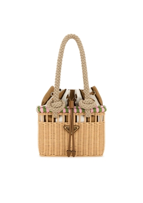 Prada Wicker Mini Shopping Bag