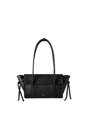 Mulberry Small Bayswater Black Shoulder Bag With Laminated Logo In Leather