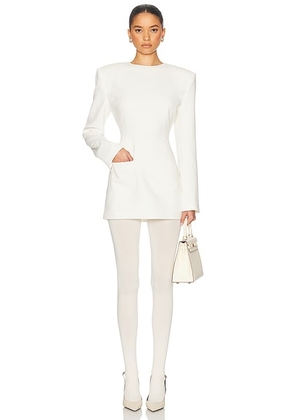 Helsa The Heavy Crepe Suit Dress in Ivory - Ivory. Size M (also in S, L, XL).