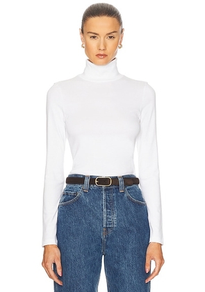 FLORE FLORE Dinah Turtleneck Top in White - White. Size M (also in S).