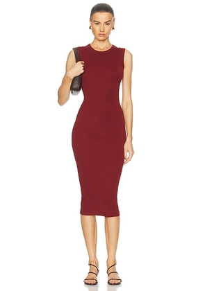 FLORE FLORE Esme Midi Dress in Syrah - Burgundy. Size L (also in XL).