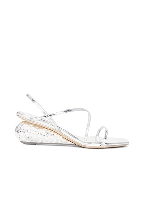 SIMKHAI Bridget Oyster Shell Wedge Sandal in Silver - Metallic Silver. Size 37 (also in ).