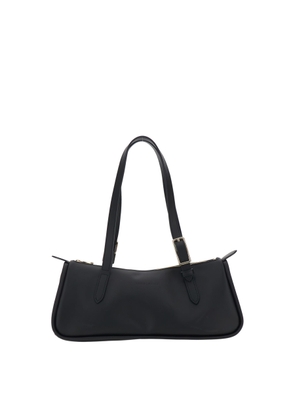 Longchamp Black Shoulder Bag With Two Top Handles With Buckles In Leather Woman