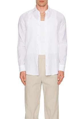 Frescobol Carioca Antonio Linen Shirt in White - White. Size S (also in M, XL/1X, XXL/2X).