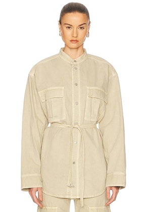 Haikure Ivonne Twill Jacket in Barley - Beige. Size M (also in XS, S, L).