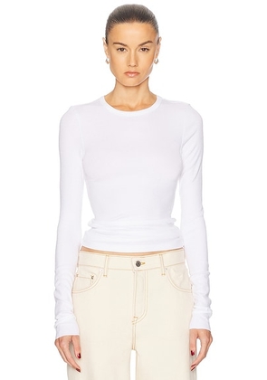 GRLFRND Crew Neck Extra Long Sleeve Tee in White - White. Size XL (also in ).