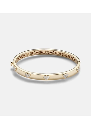 Sydney Evan Heart 14kt gold bangle with diamonds