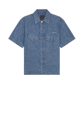 Givenchy Short Sleeve Chambray Shirt in Denim Blue - Blue. Size M (also in S).