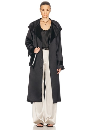 HEIRLOME Imogen Trench Coat in Black - Black. Size M (also in L, S).
