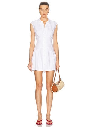 FRAME The Linen Day Dress in White - White. Size M (also in XS, L, XL).