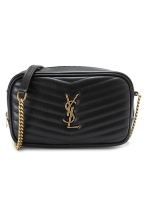 Saint Laurent Black Leather Mini Lou Crossbody Bag