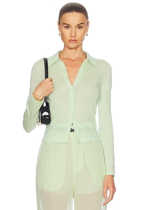 Guest In Residence Ele Cashmere Shirt in Mint - Sage. Size XL (also in L).