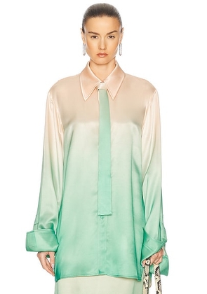Jil Sander Tie Shirt in Peony - Blush,Mint. Size 40 (also in 38).
