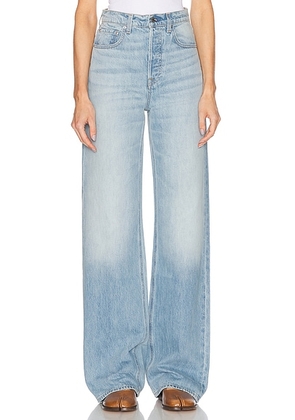 GRLFRND Brooklyn High Rise Straight Jeans in York Blvd - Blue. Size 23 (also in 24, 25, 26, 31, 32).