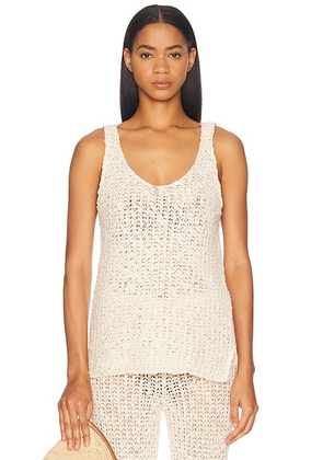 HAIGHT. Victoria Knit Top in Off White - White. Size M (also in L, S, XS).
