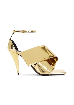 Givenchy Twisted Ribbon Sandal in Golden - Black. Size 35.5 (also in 36, 36.5, 35, 38).