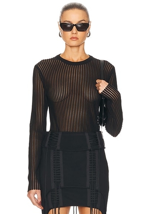 Helmut Lang Sheer Top in Black - Black. Size M (also in XS, S, L).