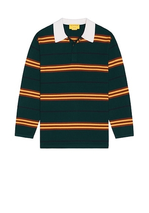 Guest In Residence Striped Rubgy Top in Holly Combo - Dark Green. Size XL/1X (also in S, M).