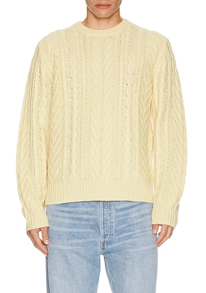 Guest In Residence Fisherman Crew Neck Sweater in Butter - Yellow. Size M (also in ).
