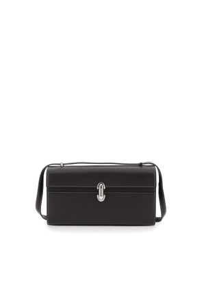 Savette Simmetry Brown Shoulder Bag With Top Strap And Twist Lock Closure In Leather Woman