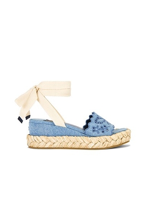 Jimmy Choo Arlee Wedge in Blue Haze & Natural - Blue. Size 37 (also in 36, 37.5, 38, 38.5, 39, 40, 41).
