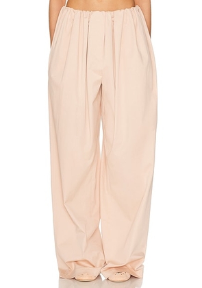 Helsa Cotton Twill Puff Pant in Shell - Blush. Size S (also in ).
