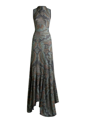 Etro Paisley-Print Satin Maxi Dress - Moda Operandi