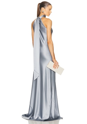 GALVAN Sienna Gown in Dove Blue - Blue. Size 42 (also in 36).
