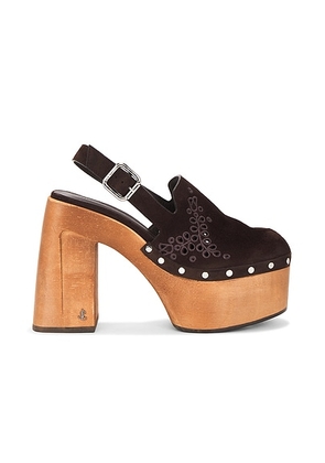 Jimmy Choo Alida 135 Clog in Chocolate - Chocolate. Size 38 (also in 36, 37.5, 39.5, 40, 41).