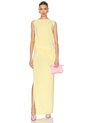 JACQUEMUS La Robe Peplo Longue in Yellow - Yellow. Size L (also in ).